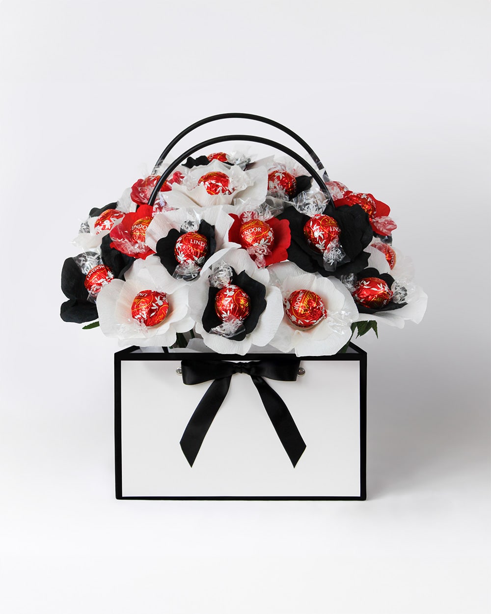 Handmade chocolate flower arrangement inspired by Parisian elegance and champagne cocktails