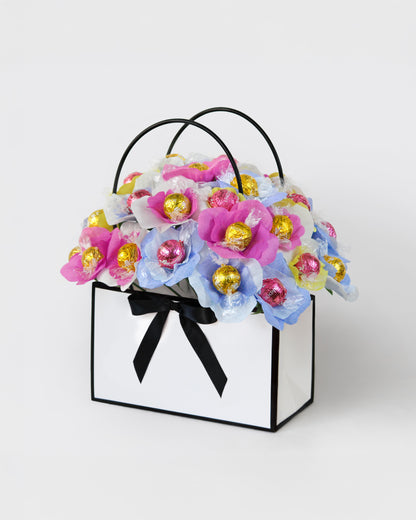 Medium sized signature Funfetti bloom box, colourful gift arrangement