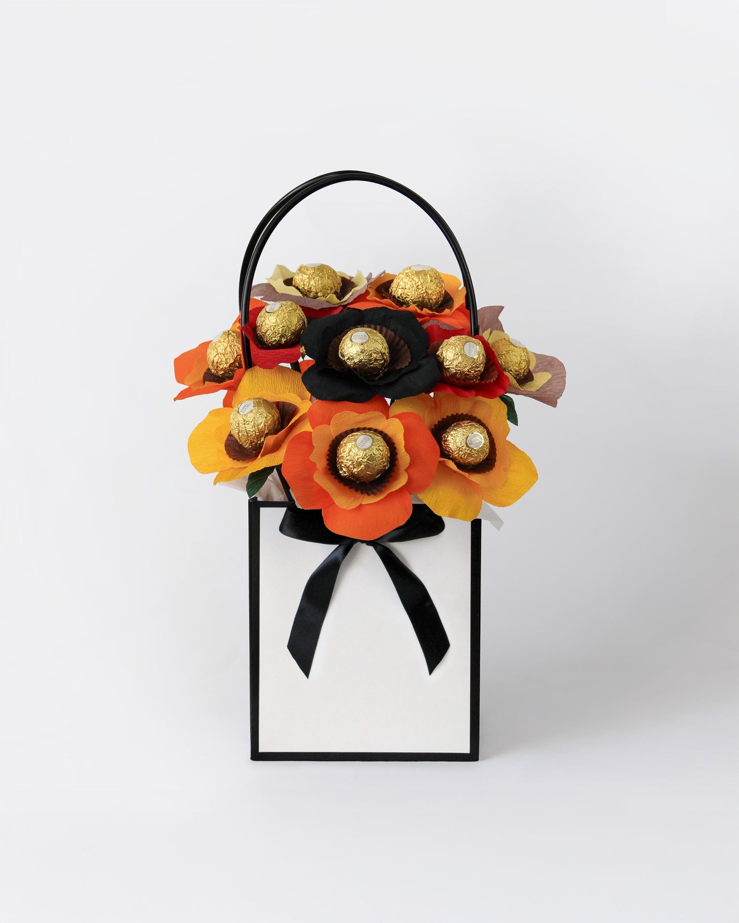 Chocolate centred bouquet in cosy pumpkin spice halloween and cinnamon colours